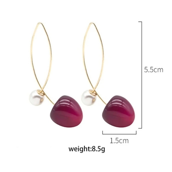 NWT Trending and chic cherry earrings/ drop earrings/ cherry earrings/ - Picture 4 of 5